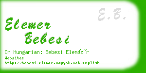 elemer bebesi business card